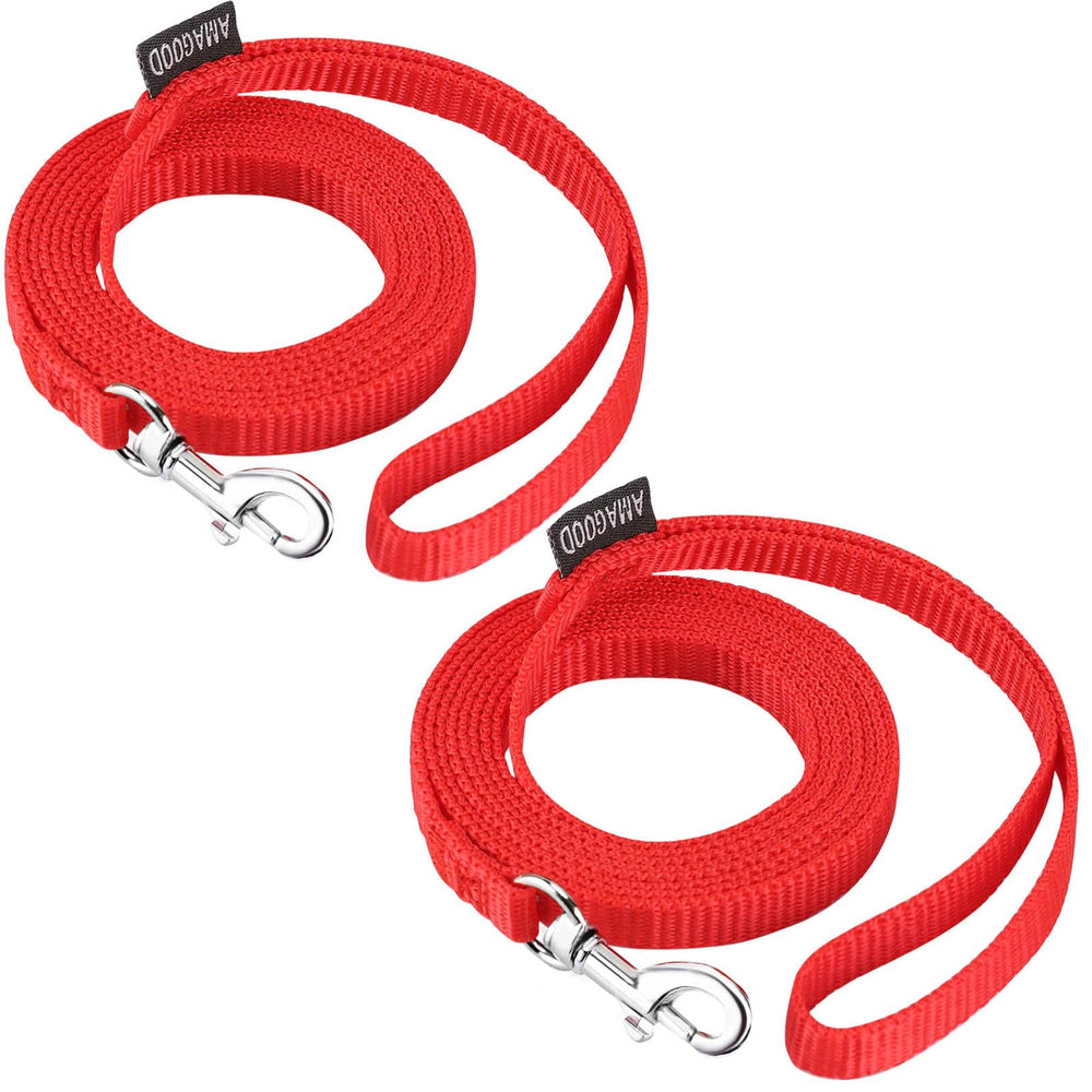 AMAGOOD pack of 2 red 6ft dog leashes for secure daily walks