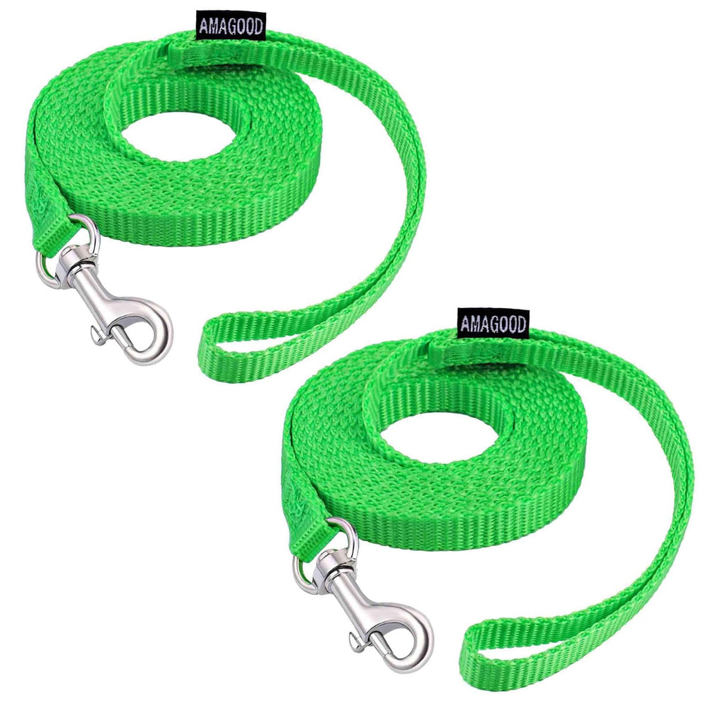 AMAGOOD cat leash green 6ft pack2 for secure outdoor walks with easy collar hook