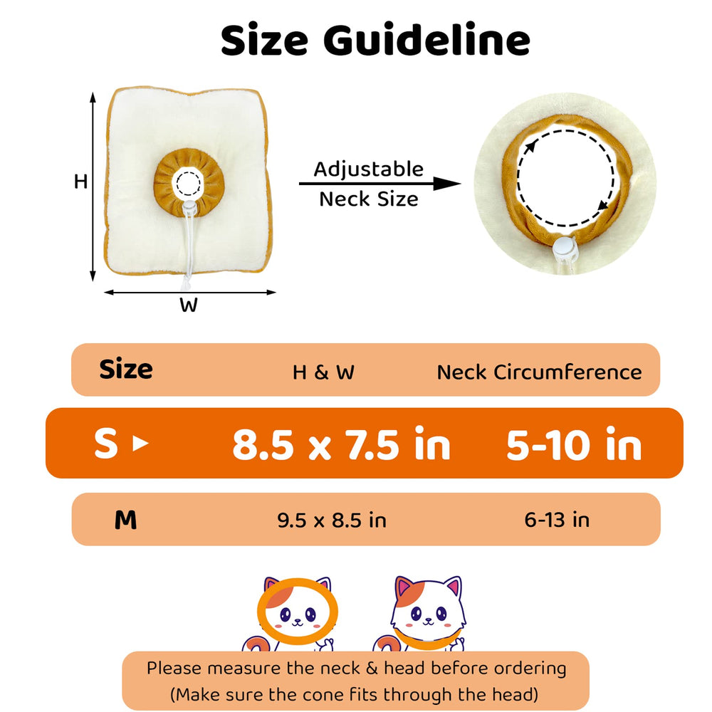 Amakunft adjustable cat cone collar soft side view highlights breathable fabric for comfort