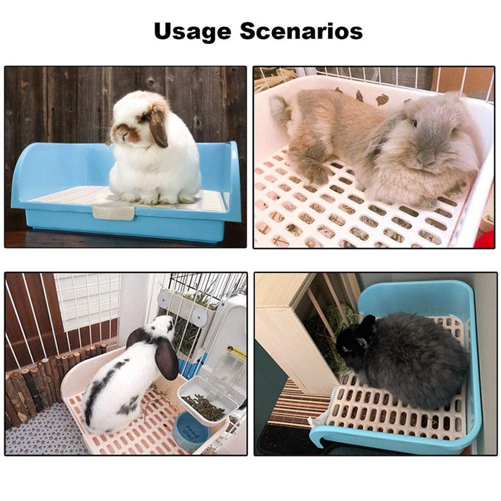 Amakunft litter box in cage demonstrates fit and corner placement for optimized space.