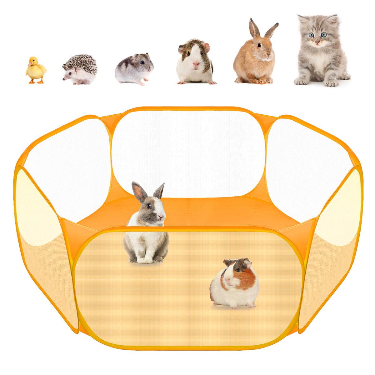 Amakunft small animal playpen assembled view shows easy setup for quick playtime.