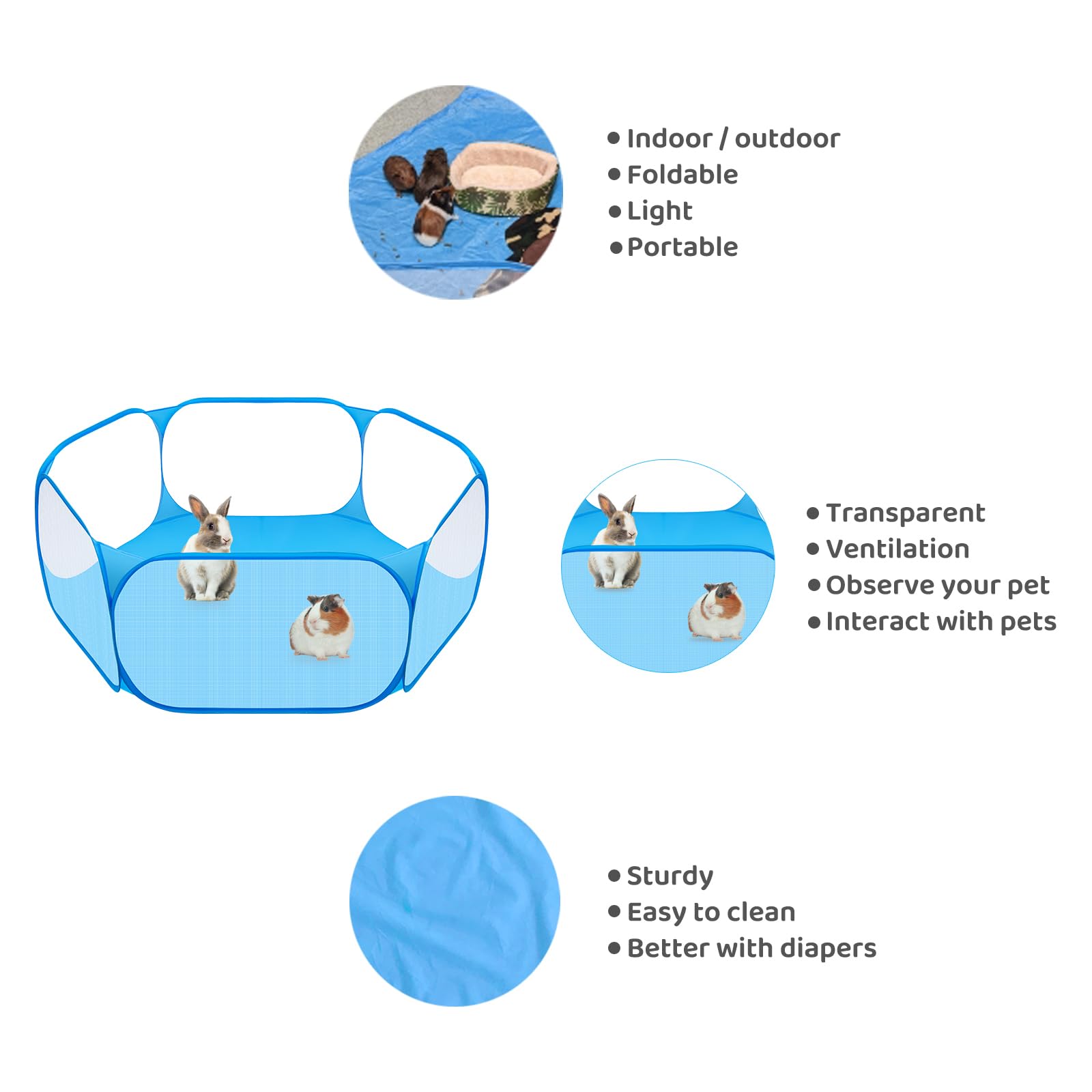 Amakunft playpen breathable mesh keeps pets visible and ventilated
