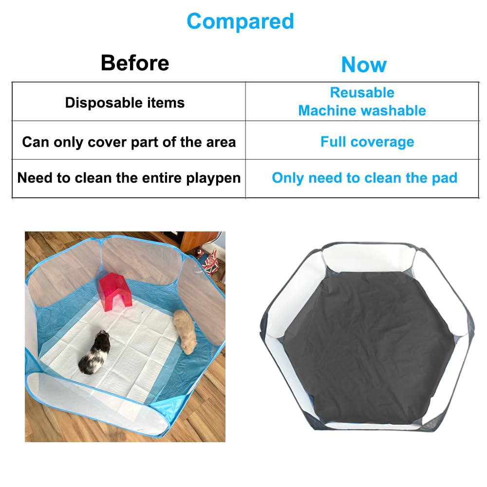 Amakunft waterproof hexagon playpen mat easy-clean design supports quick wipe and machine wash.
