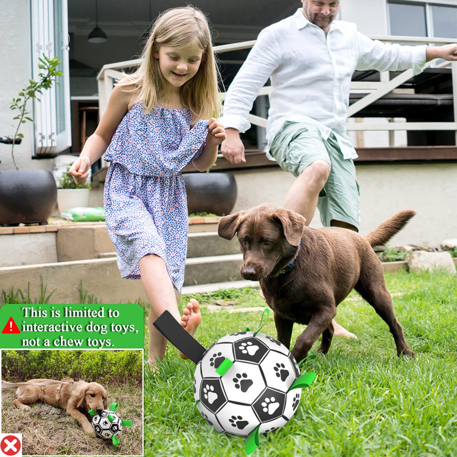 Amasiver dog soccer ball toy arrives deflated with a pump accessory for easy setup.