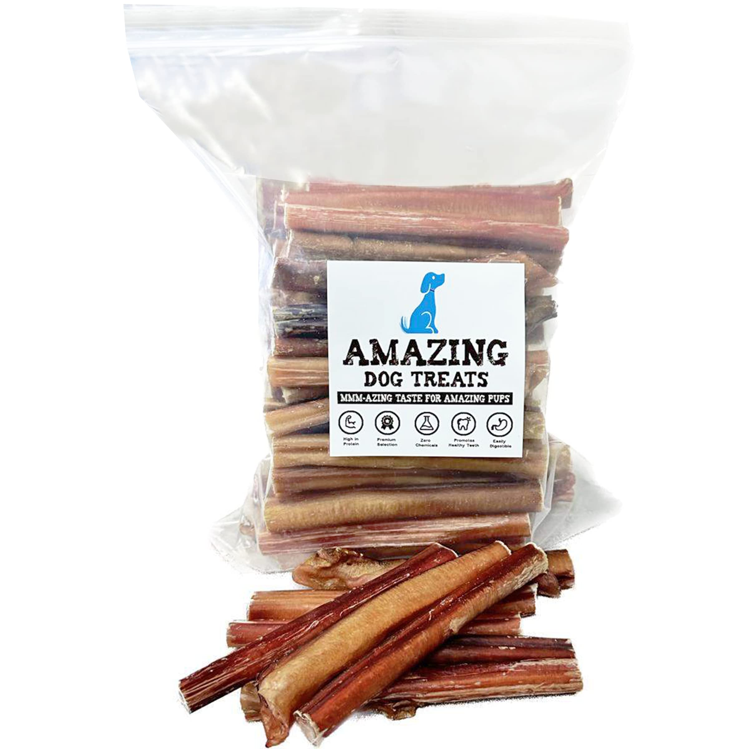 Amazing Dog Treats 6-inch-extra-thick-bully-stick image highlighting long-lasting chew for dogs
