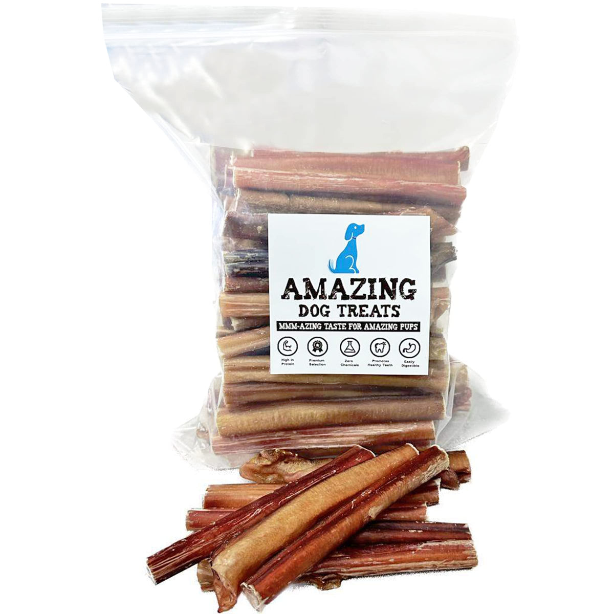 Amazing Dog Treats 6-inch-extra-thick-bully-stick image highlighting long-lasting chew for dogs