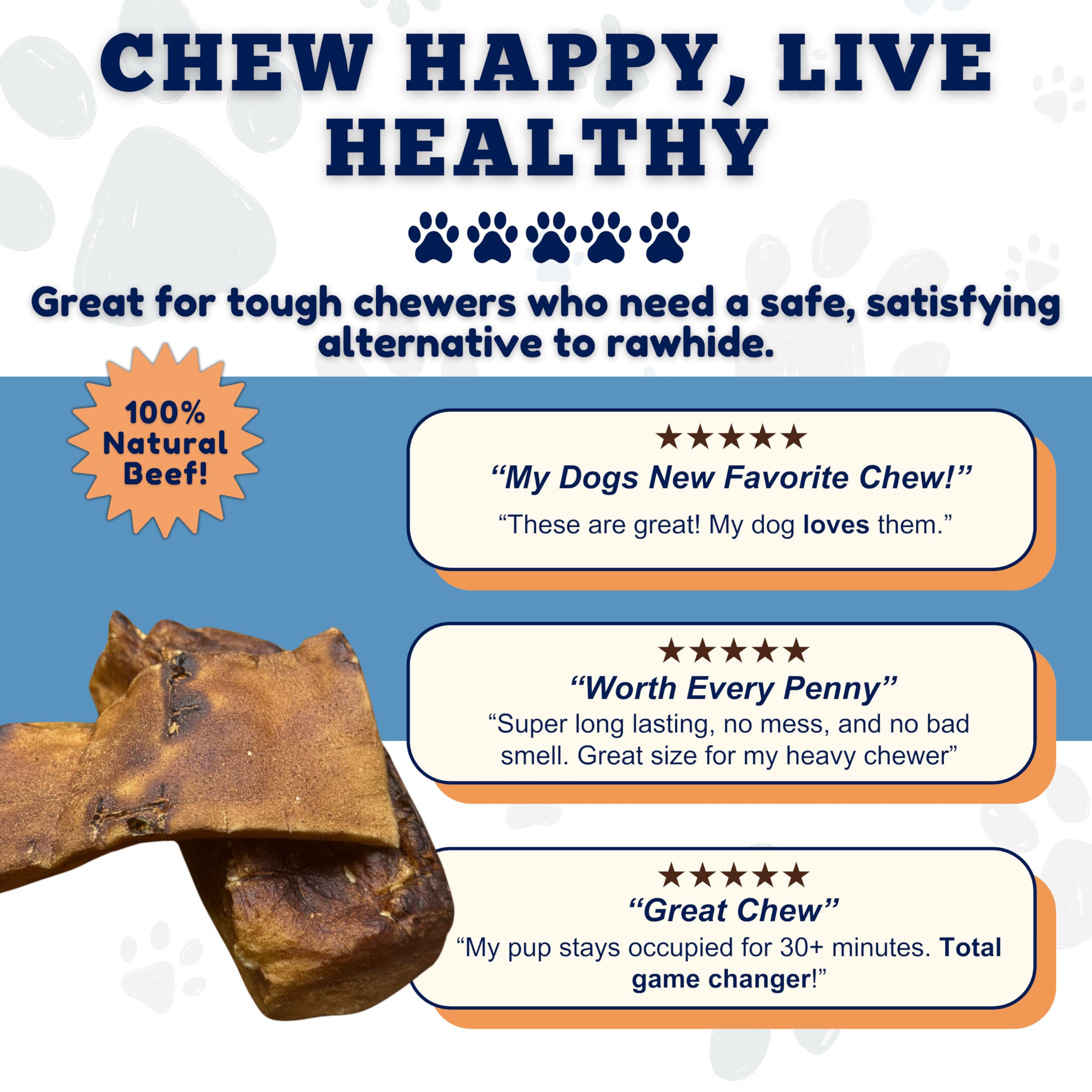 Amazing Dog Treats Beef Cheek Chip Squares bulk-pack display for easy stocking.