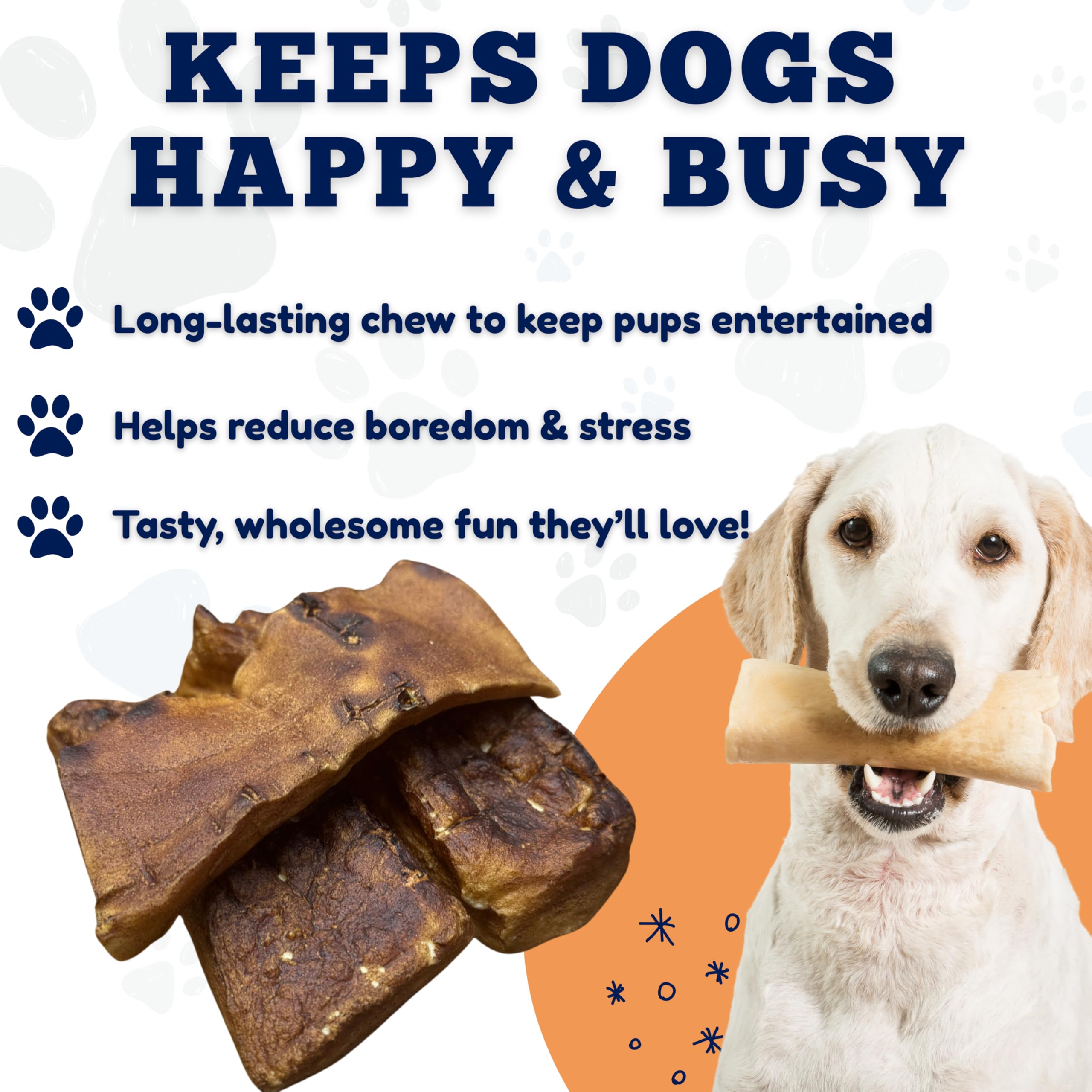 Amazing Dog Treats Beef Cheek Chip Squares single-ingredient chew with simple ingredients.