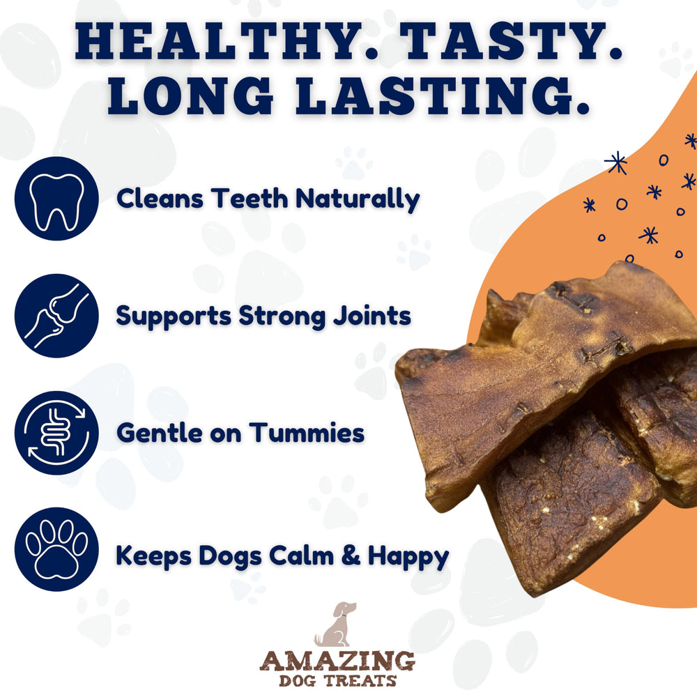 Amazing Dog Treats Beef Cheek Chip Squares no-odor feature for odor-sensitive homes.