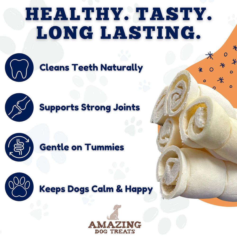 Amazing Dog Treats beef cheek rolls bulk-pack image for 40-piece order