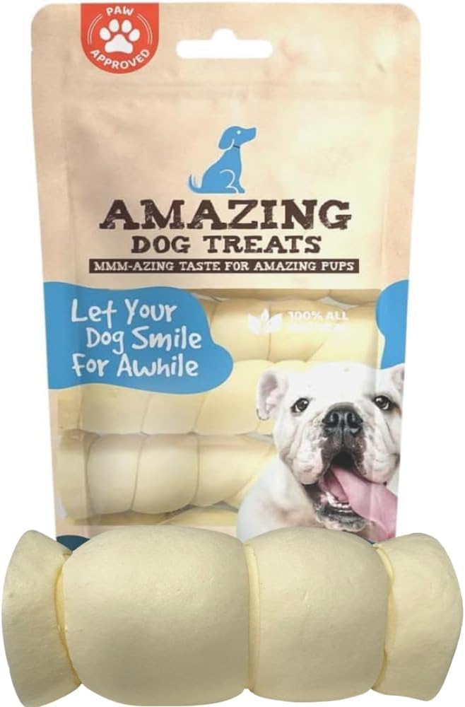 Amazing Dog Treats beef cheek rolls mega thick 5-6in for long-lasting chews.