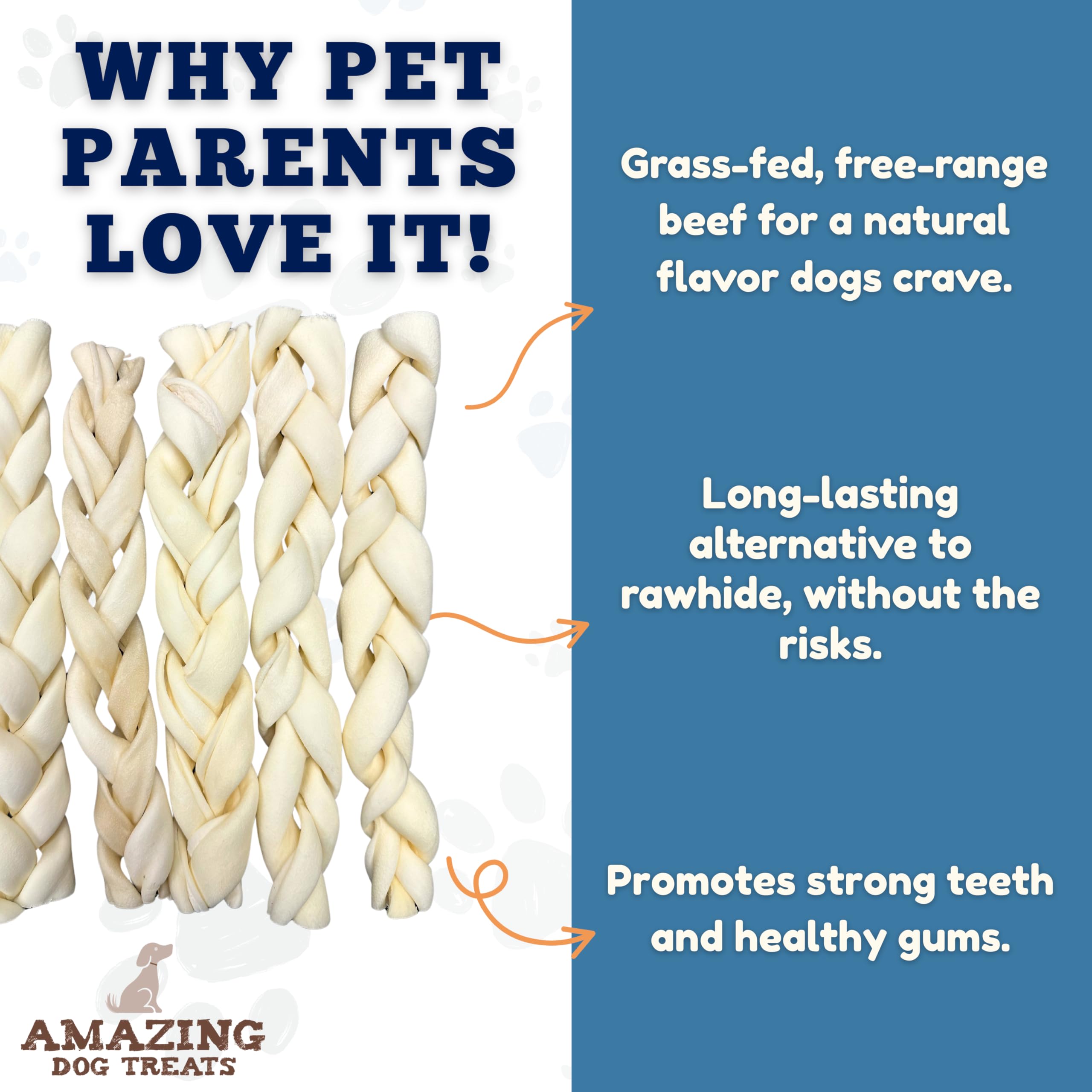 Amazing Dog Treats beef cheek skin chews 6-inch stick ready for durable chew sessions.