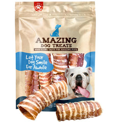 Amazing Dog Treats beef trachea rings front view—great small-dog chew