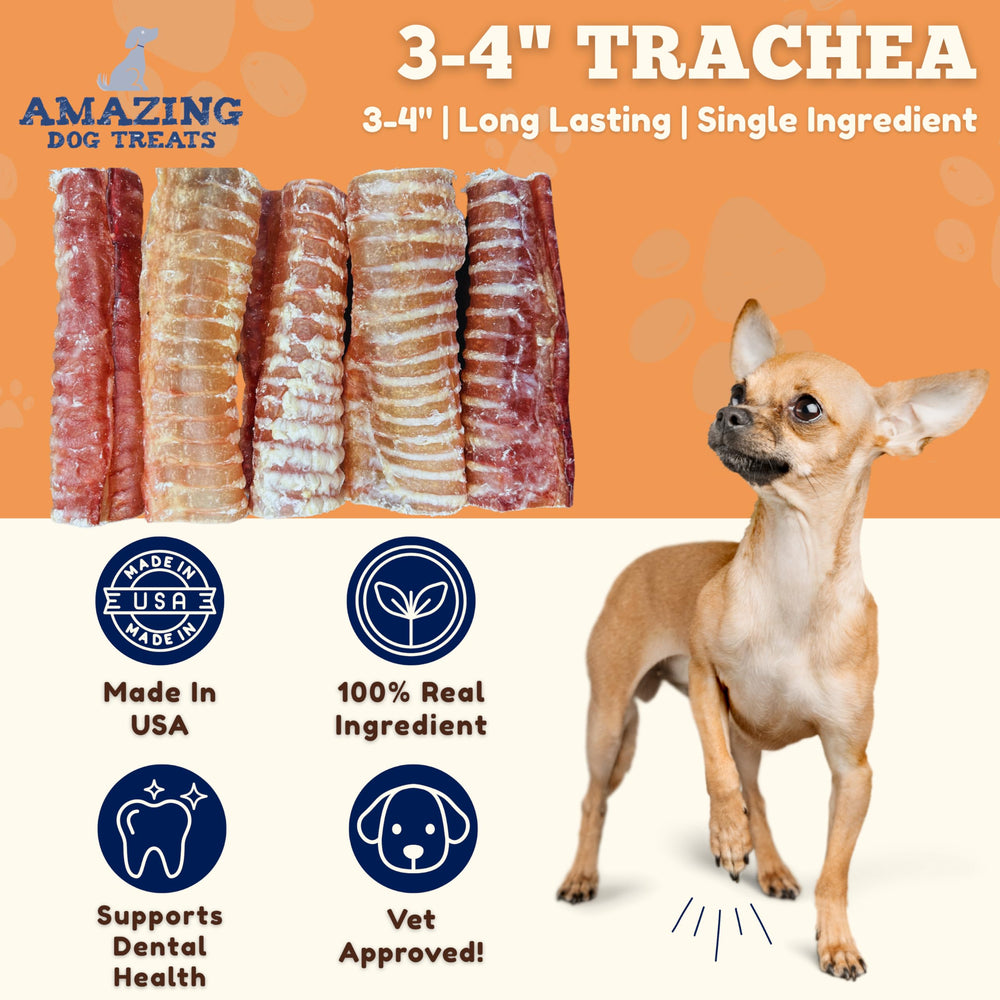Amazing Dog Treats beef trachea rings closeup shows natural single-ingredient chew