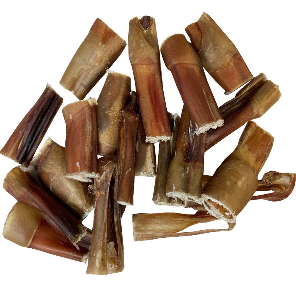 Amazing Dog Treats bully-stick bites close-up texture highlighting single-ingredient, easily digestible chew.