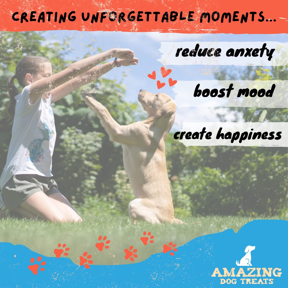 Amazing Dog Treats bully-stick bites dog-enjoying-chew capturing happy, reward-worthy moments.