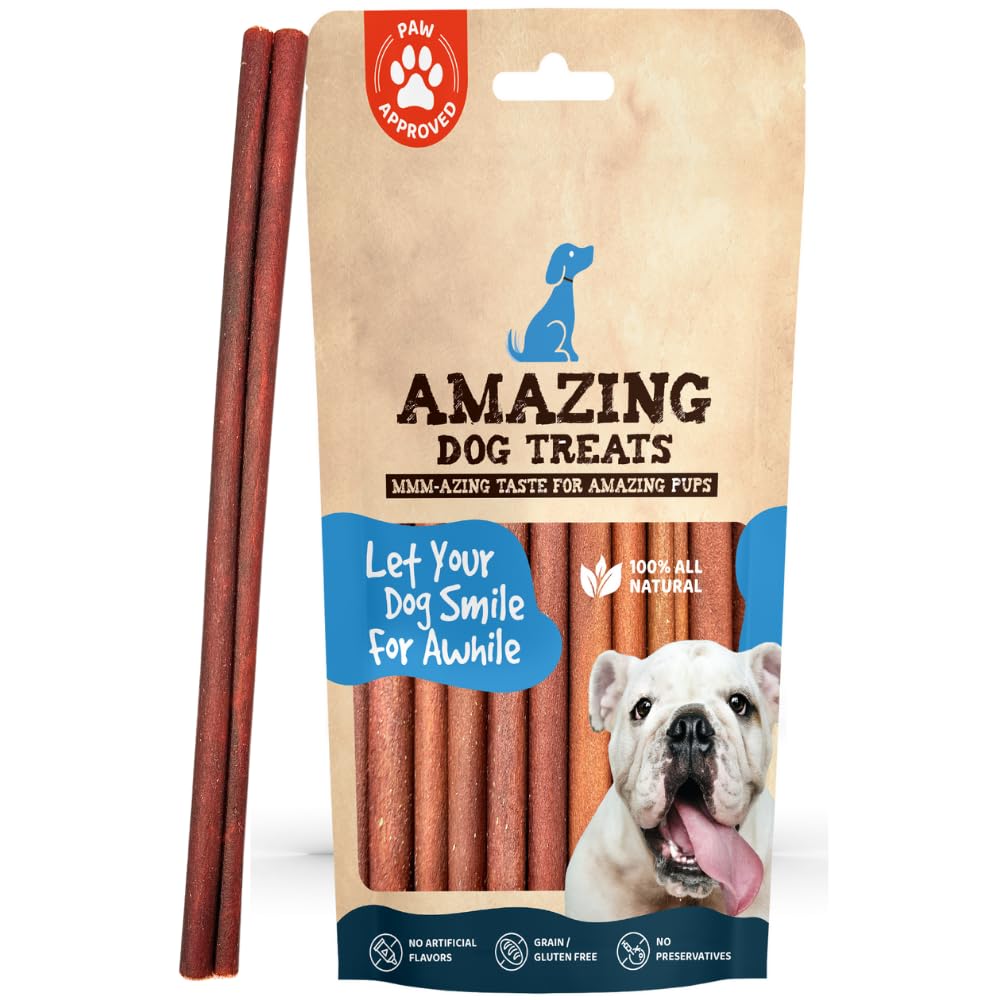 Amazing Dog Treats collagen stick 12inch packaging showing a safe chew option