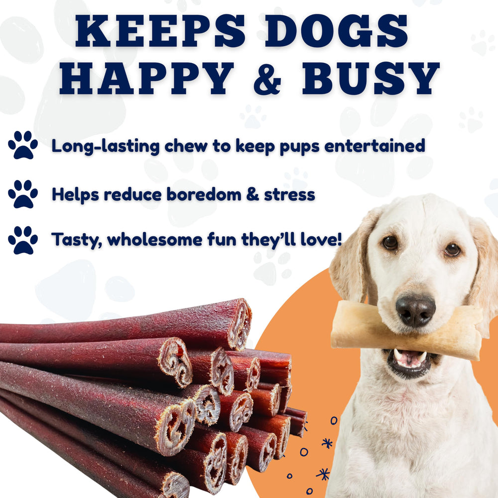 Amazing Dog Treats collagen stick designed for easy digestion compared to rawhides.