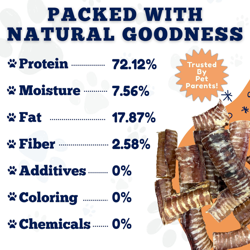 Amazing Dog Treats beef trachea rings in bowl—tasty chew supports dental routine