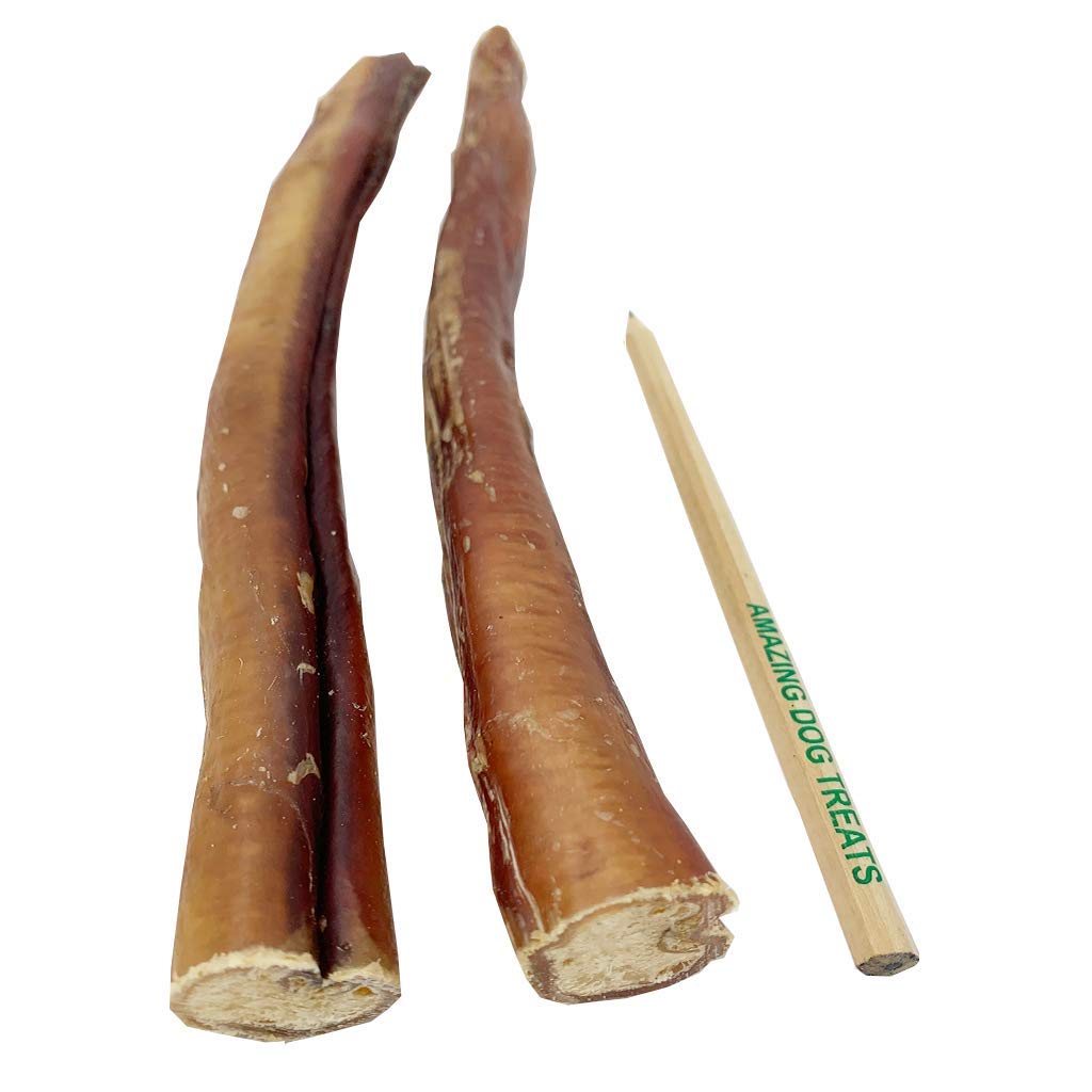 Amazing Dog Treats extra-thick bully sticks closeup durable chew for aggressive chewers