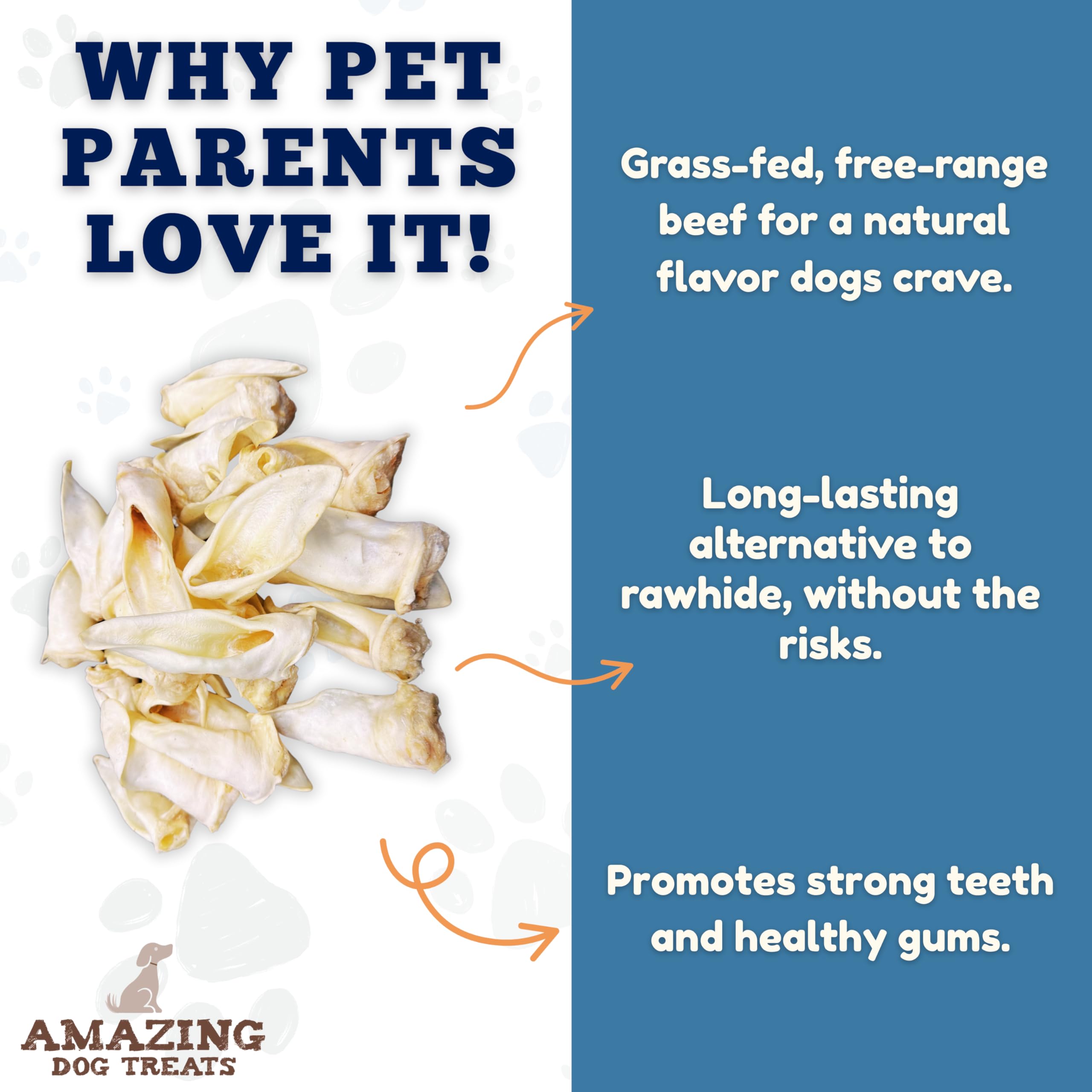 Amazing Dog Treats lamb ears regular size ideal daily chew for mid-size dogs