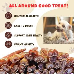 Amazing Dog Treats medium bully sticks texture detail emphasizes natural single-ingredient composition.