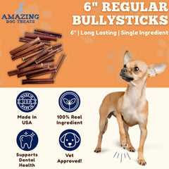 Amazing Dog Treats medium-size bully stick supports long-lasting chewing for larger breeds.