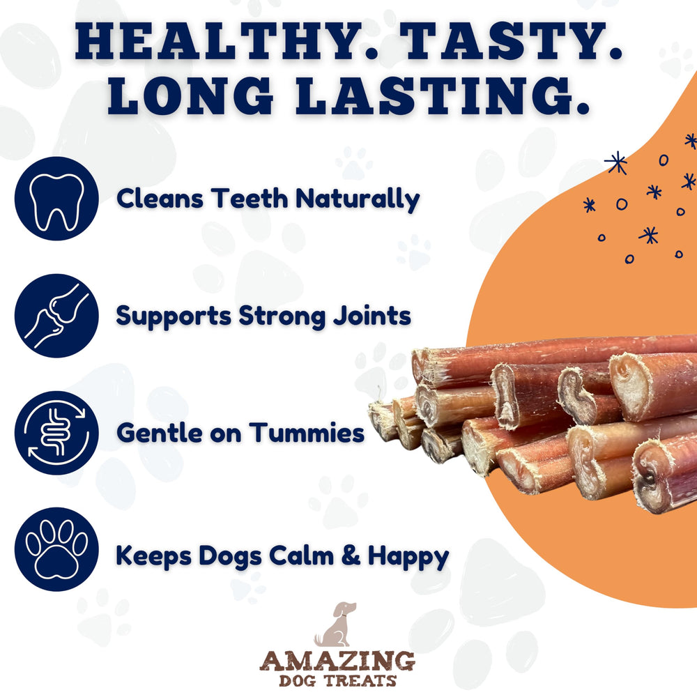 Amazing Dog Treats premium bully sticks crafted from grass-fed cattle