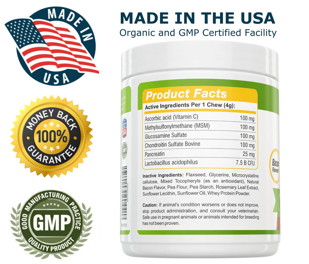 Amazing Nutritionals labeled product with glucosamine and MSM suggests comprehensive hip and digestion support.