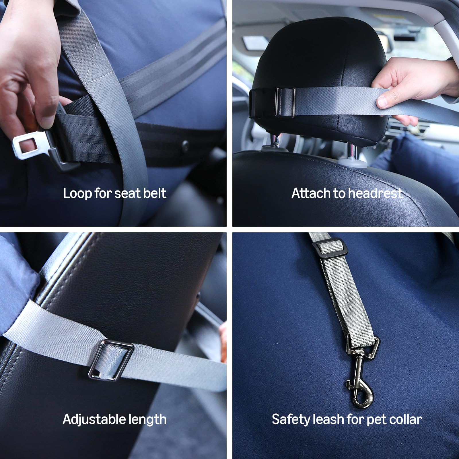 Amazon Basics dog car seat adjustable straps fit most vehicles securely.