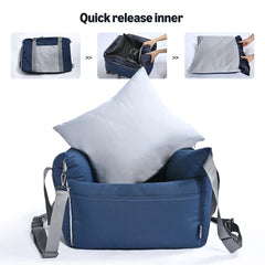 Amazon Basics dog car seat foldable travel-friendly design for easy storage and setup.