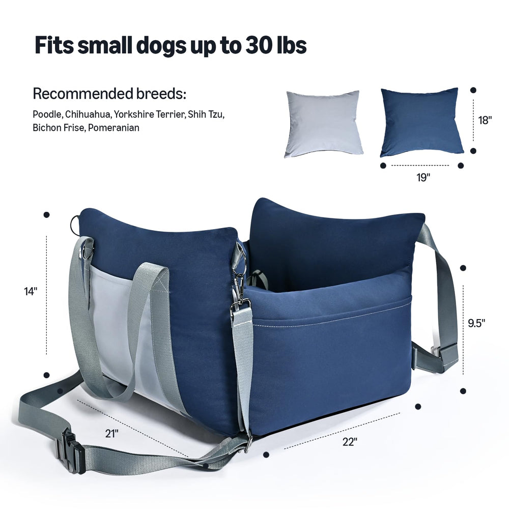 Amazon Basics dog car seat machine-washable cover for quick cleanups after outdoor adventures.