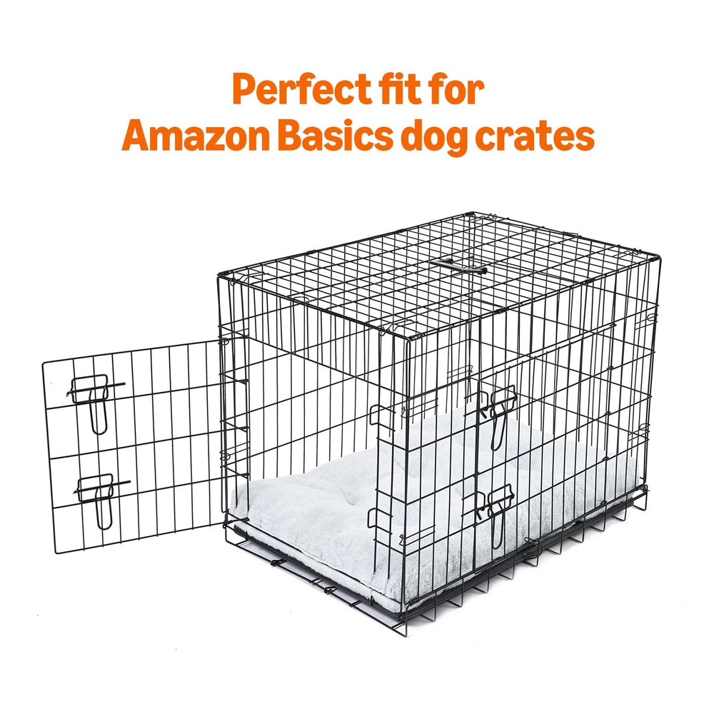 Amazon Basics crate bed expands to full shape after unboxing for stability.