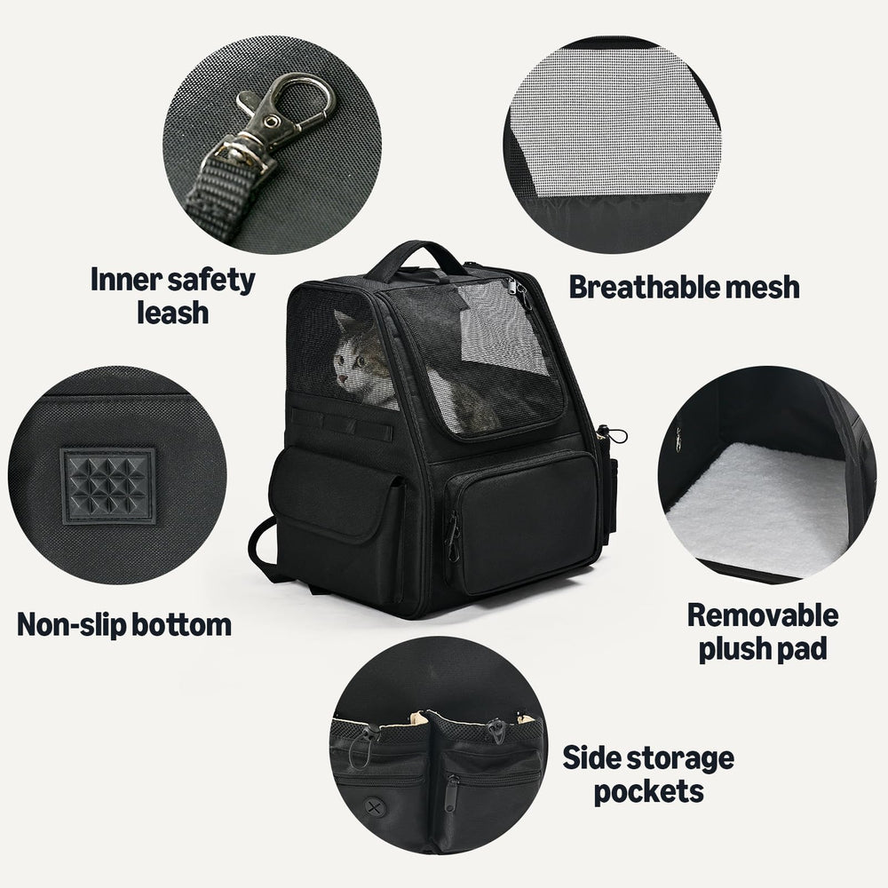 Amazon Basics pet backpack ideal for vet visits and outdoor trips.