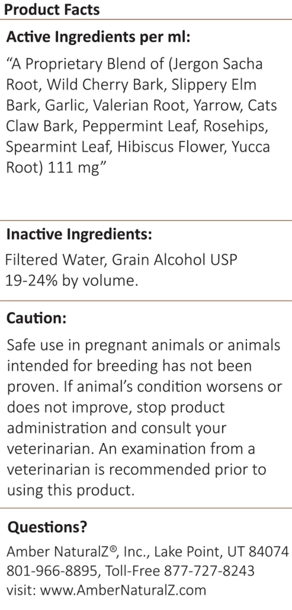 Amber NaturalZ Adizone liquid format provides precise, adjustable dosing.