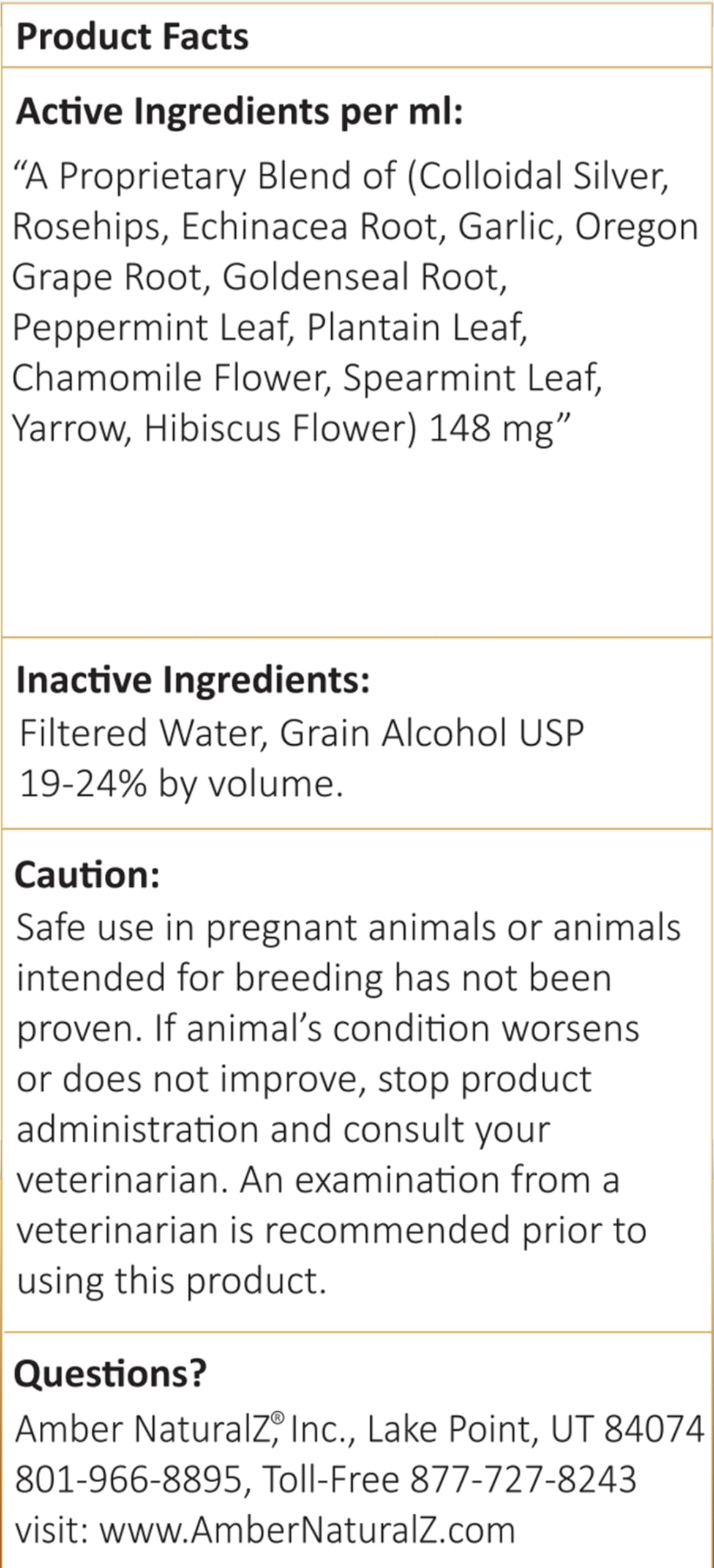 Amber NaturalZ Paxaid for dogs promoting digestion and vitality.