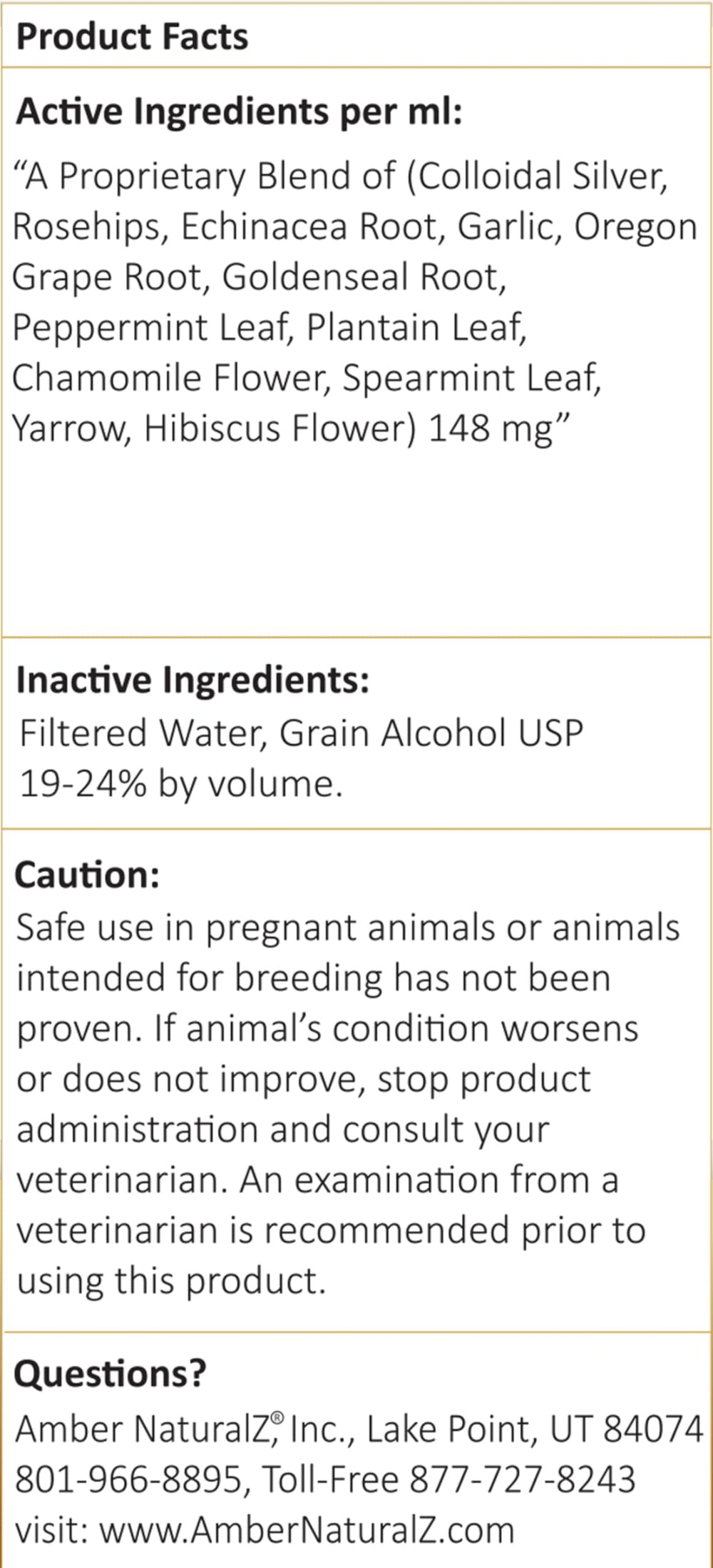 Amber NaturalZ Paxaid for dogs promoting digestion and vitality.