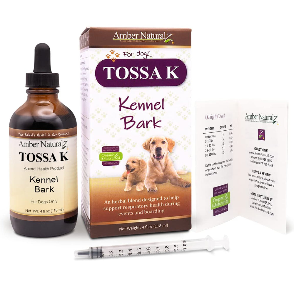 Amber NaturalZ Tossa K Kennel Bark packaging-safety keeps formula protected