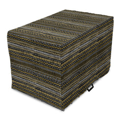 Ambesonne Boho Dog Crate Cover on a full crate offers privacy and cozy comfort.