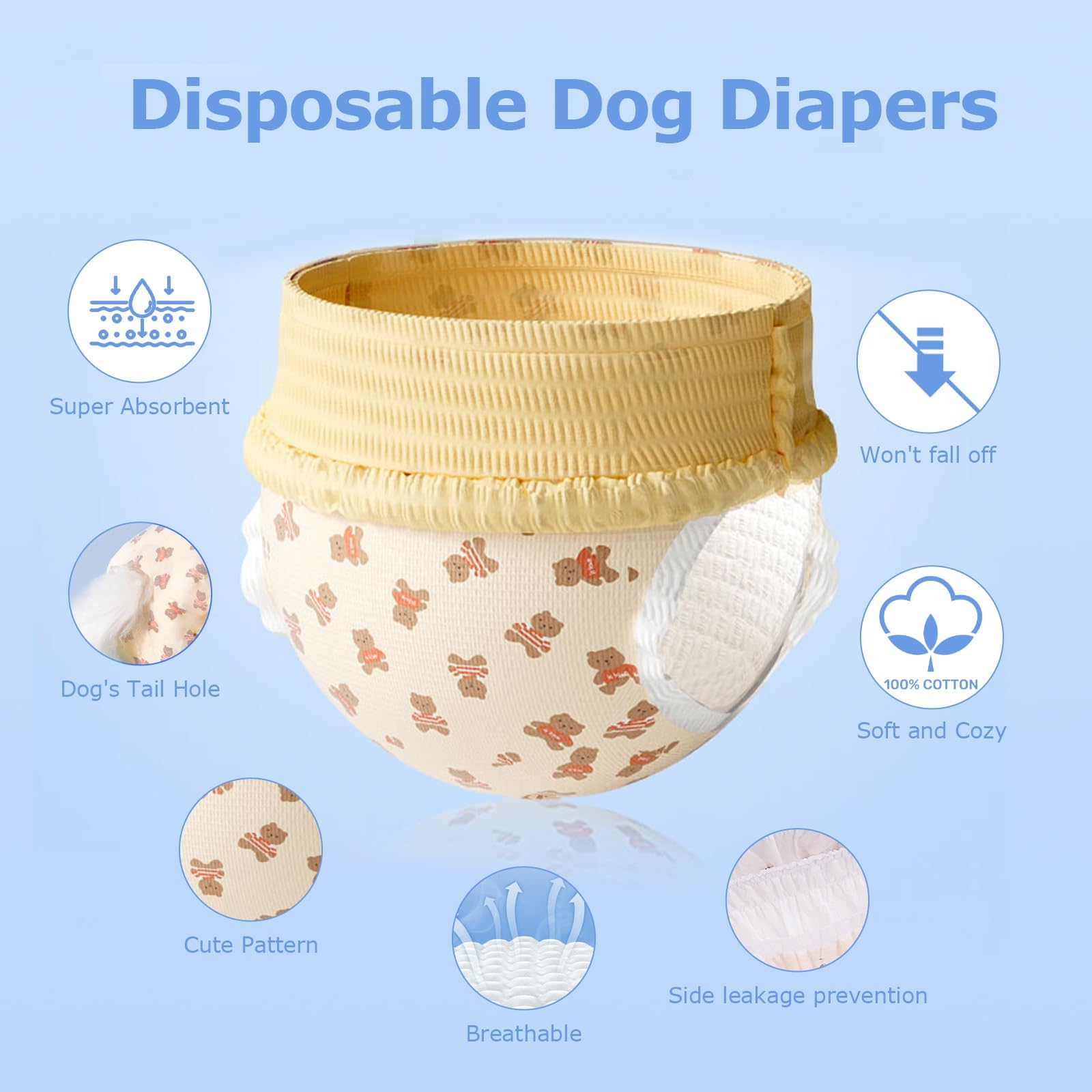 Ambreview dog diaper tail-hole design eases tail placement