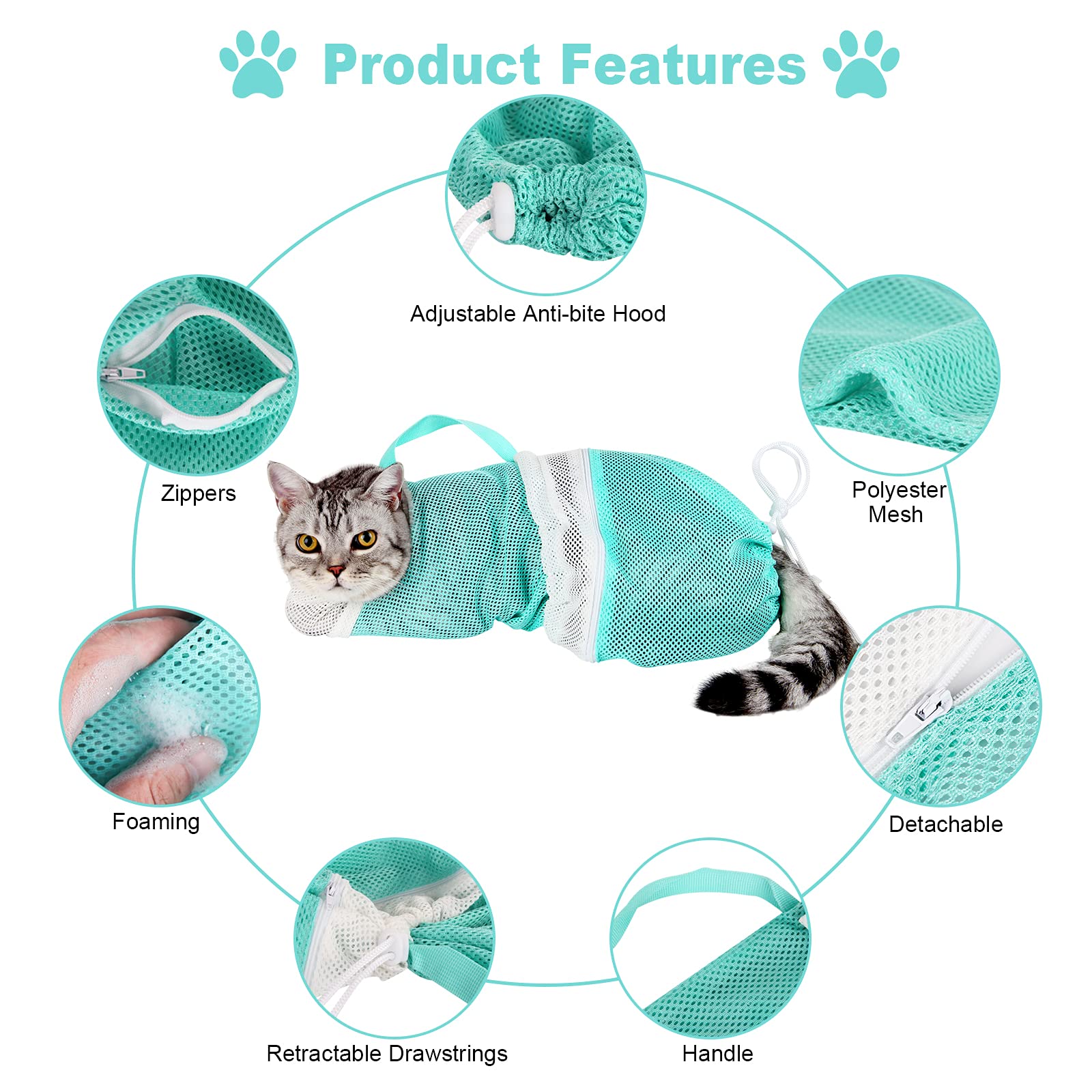 Ameami massage bathing brush in use for soothing pet grooming.