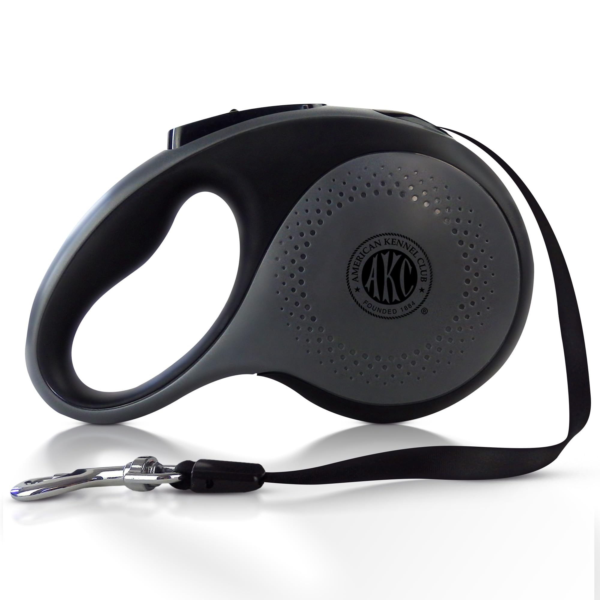 American Kennel Club retractable leash extended to 16.4 feet for controlled freedom