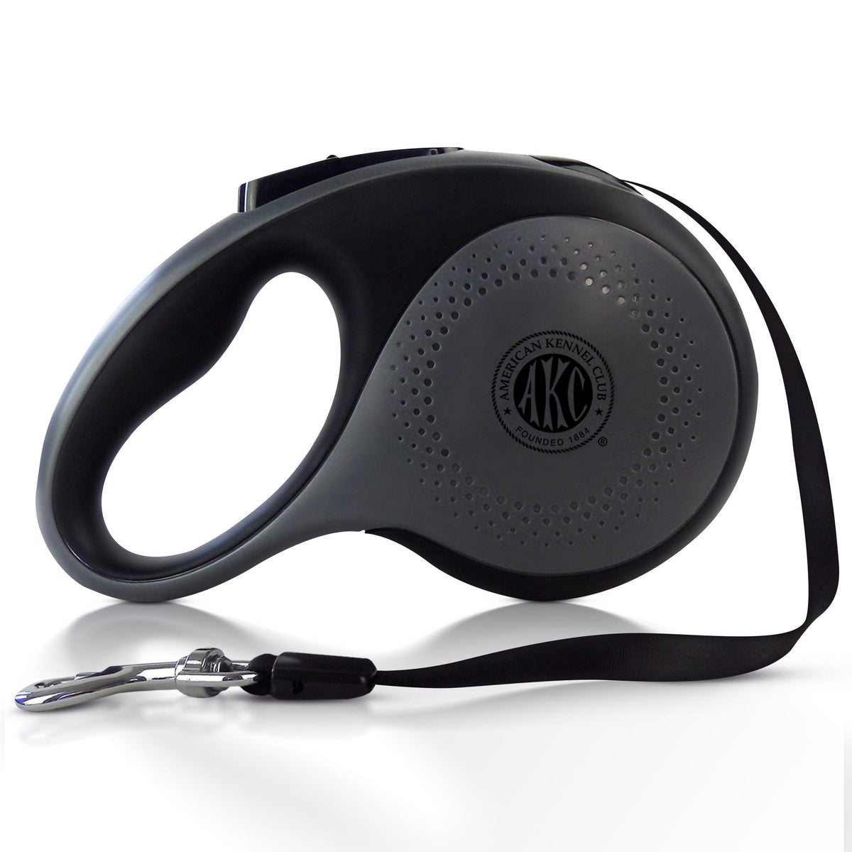 American Kennel Club retractable leash extended to 16.4 feet for controlled freedom
