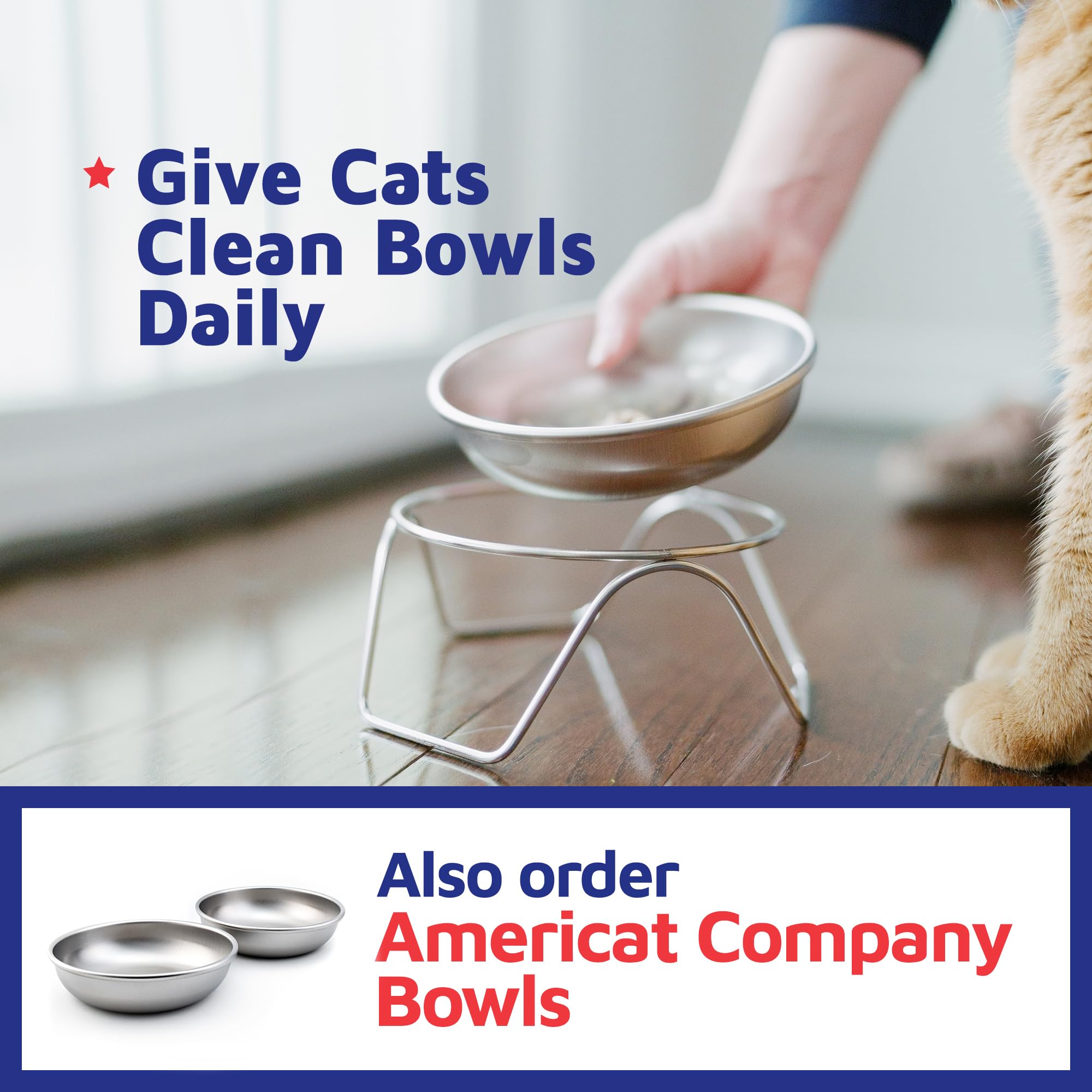Americat spill-proof base demonstrated on different floor surfaces.