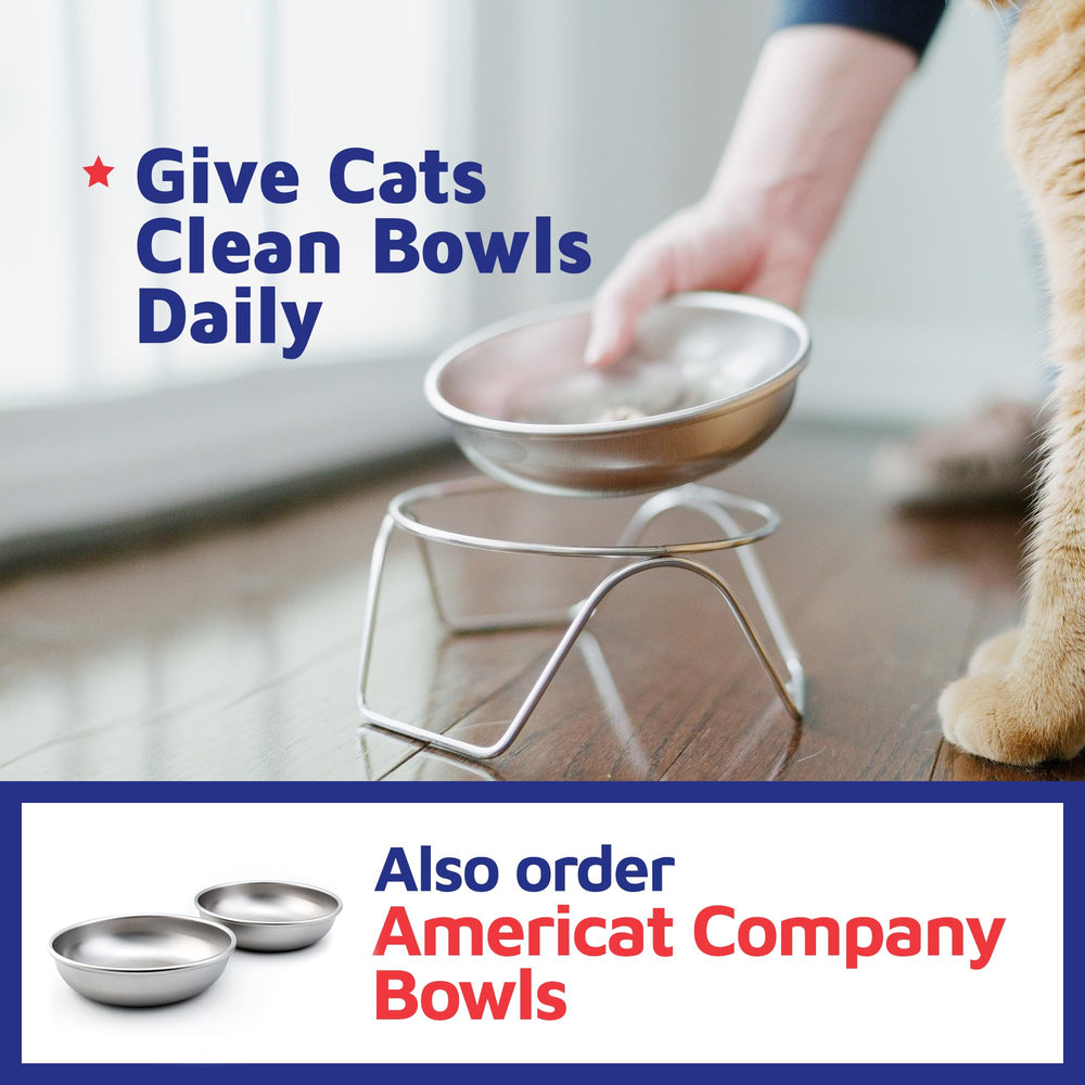 Americat spill-proof base demonstrated on different floor surfaces.