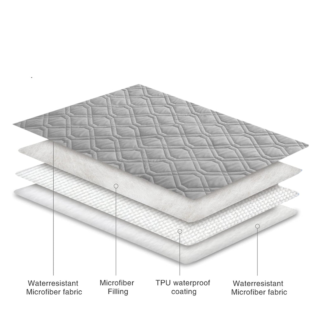 Ameritex waterproof cover on couch with pets enjoying a cuddle