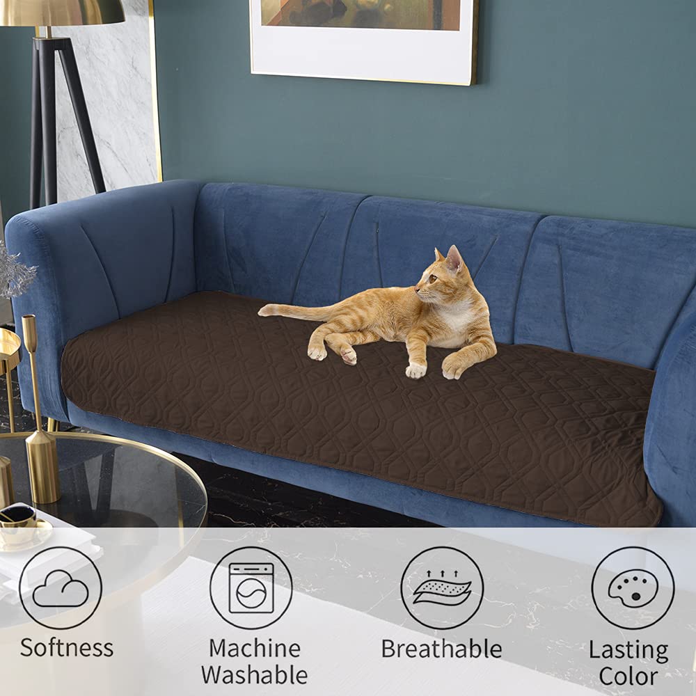 Ameritex durable furniture protector placed on a couch during a spill.