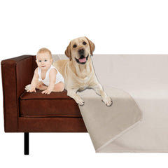 Ameritex pet bed blanket cream closeup showing cozy plush texture for pet comfort.