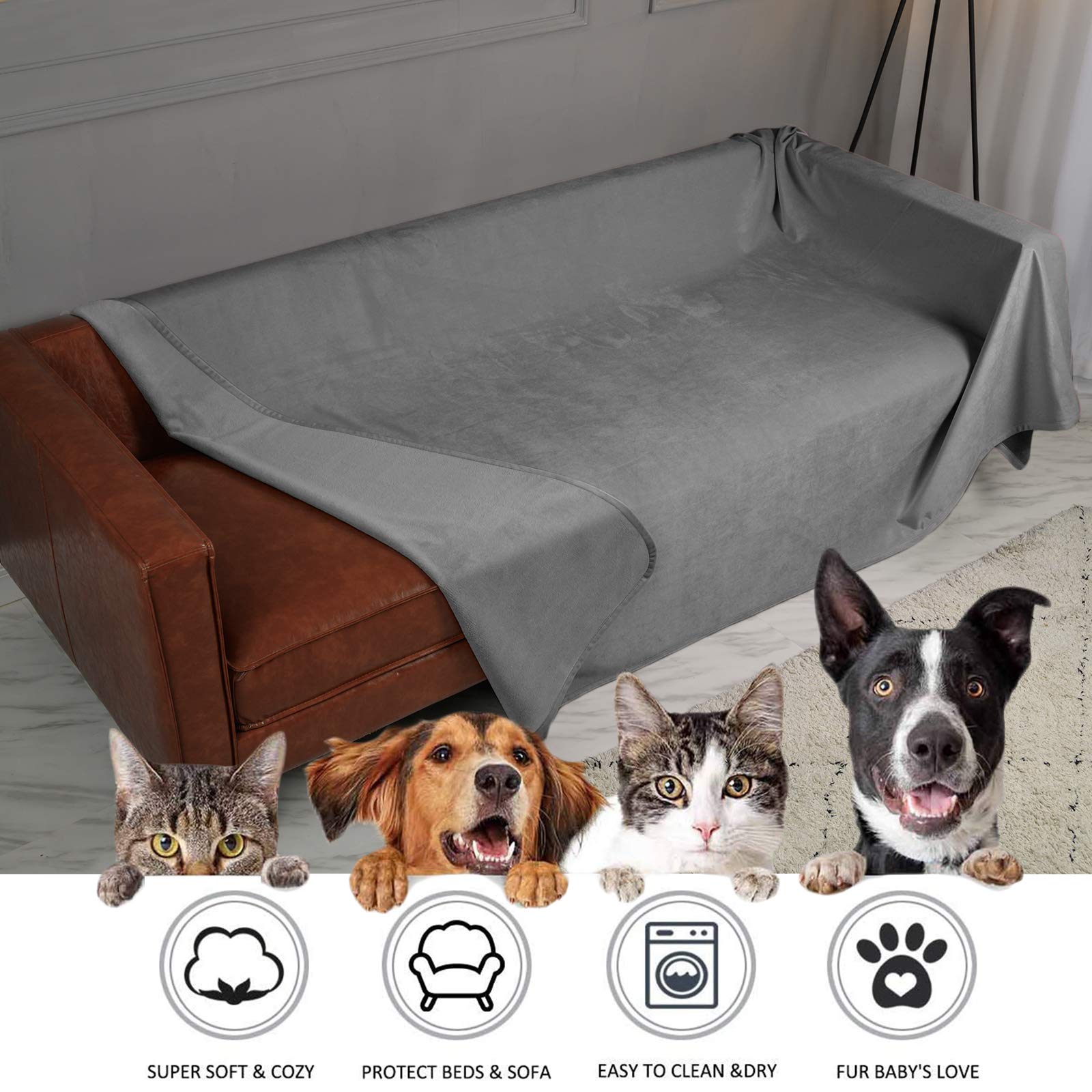 Ameritex pet bed blanket machine washable for easy cleaning