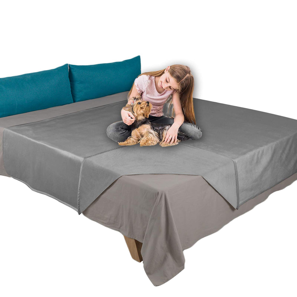 Ameritex pet bed blanket reversible light grey grey protects furniture